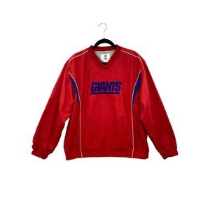NFL NY Giants V Neck Windbreaker Jacket Size M Red